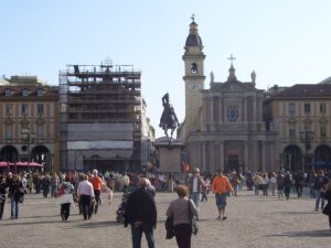 Piazza San Carlo...unfortunately under construction during my visit